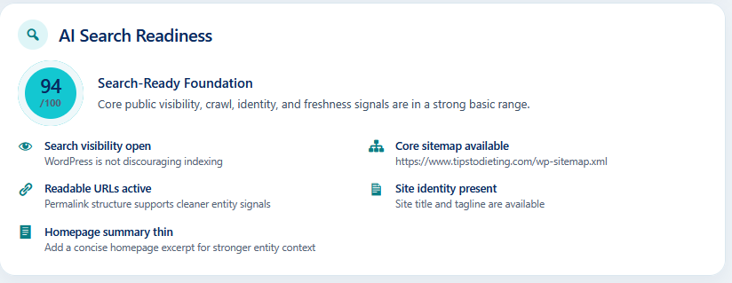 TrafficSignal Lite search readiness dashboard